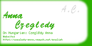 anna czegledy business card